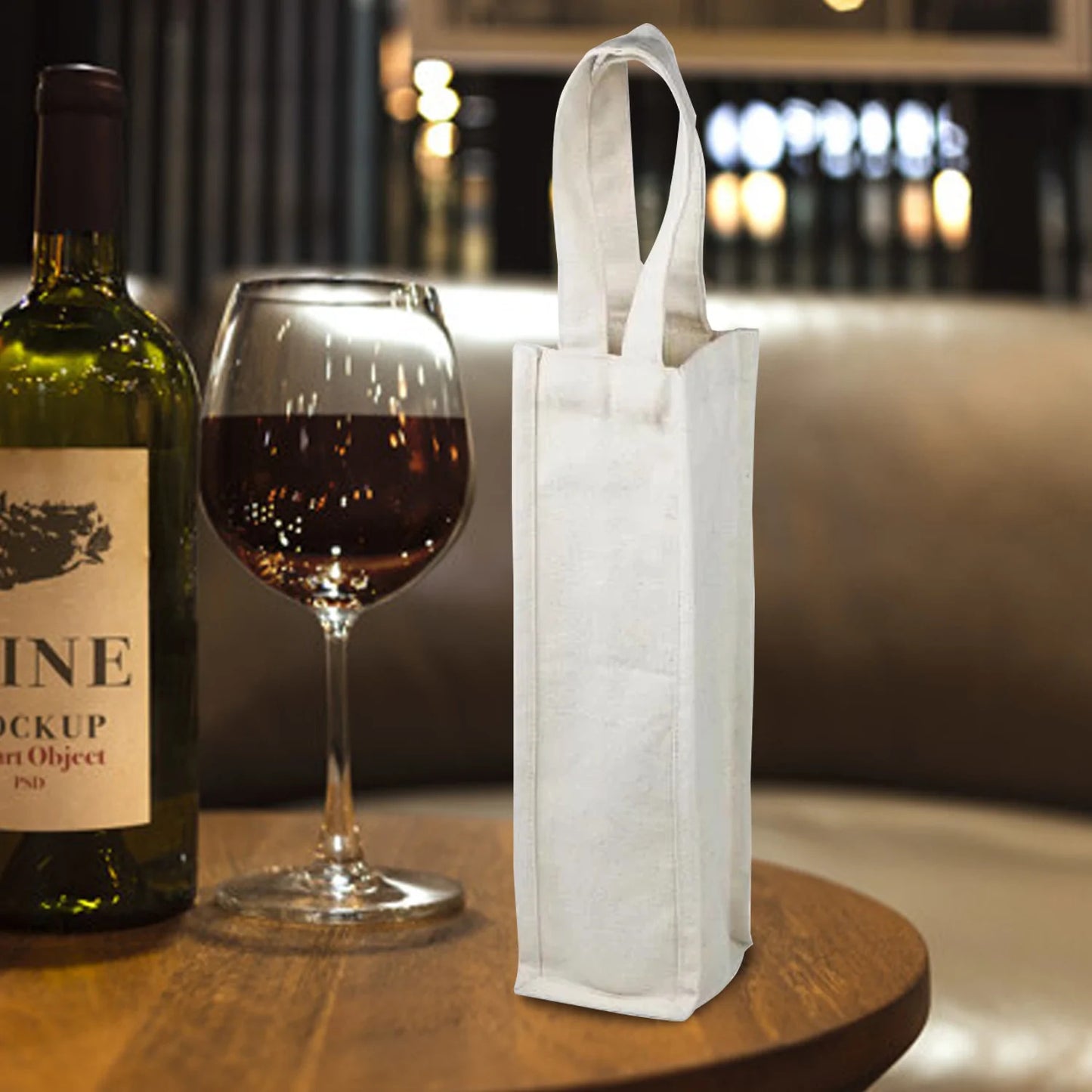 canvas wine bottle bag