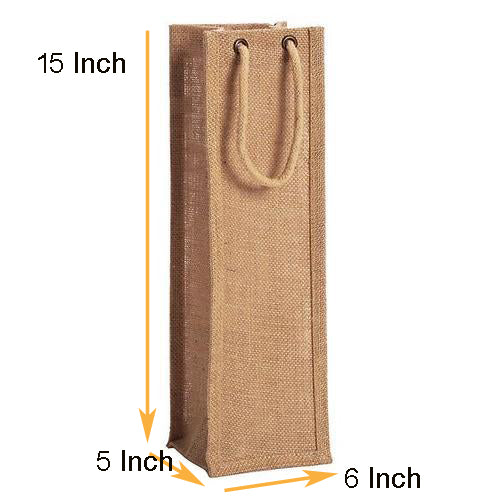 Handmaers Natural Jute  Water Bottle bag With Beige for 2 LTR (Set of 2)