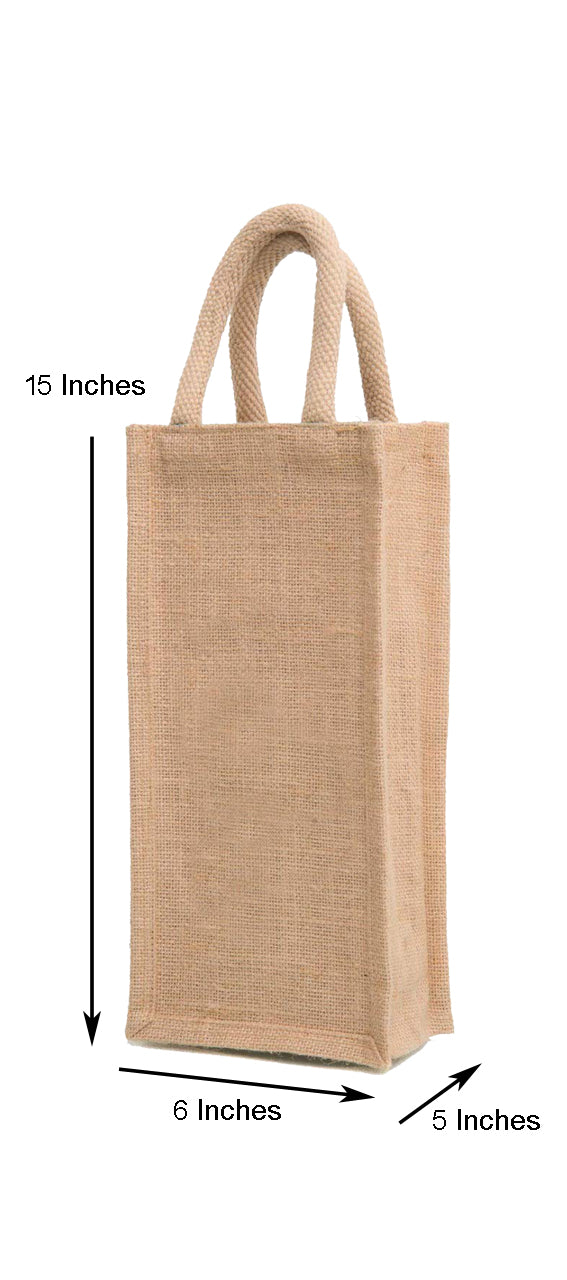 Handmakers Jute Beige Water Bottle bag for office (pack of 2)
