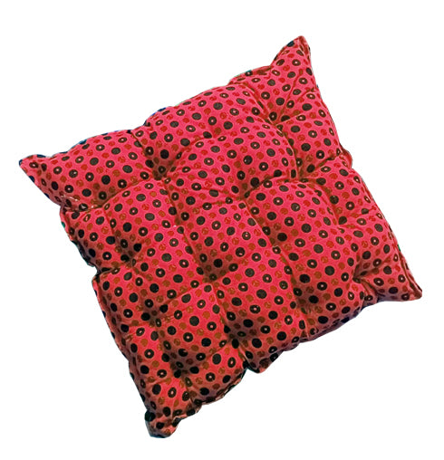 Handmakers Cotton Square Chair Pad Seat Cushion (18 inch X 18 Inch, Red)