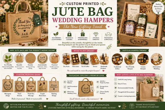 Custom Printed Jute Bag Wedding Hampers: The New Gifting Trend
