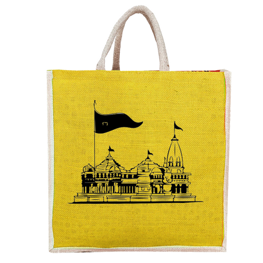 Ram mandir Shopping Bags For Carry Milk Fruits Vegetable With Reinforced Handles Jhola Bag