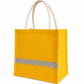 Handmakers Yellow Jute Gift Bags with Silver Lace – Eco-Friendly Reusable Tote for Return Gifts, Shopping & Daily Use – Pack of 10