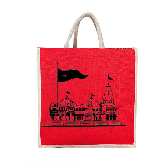 Ram mandir Shopping Bags For Carry Milk Grocery Fruits Vegetable With Reinforced Handles Jhola Bag