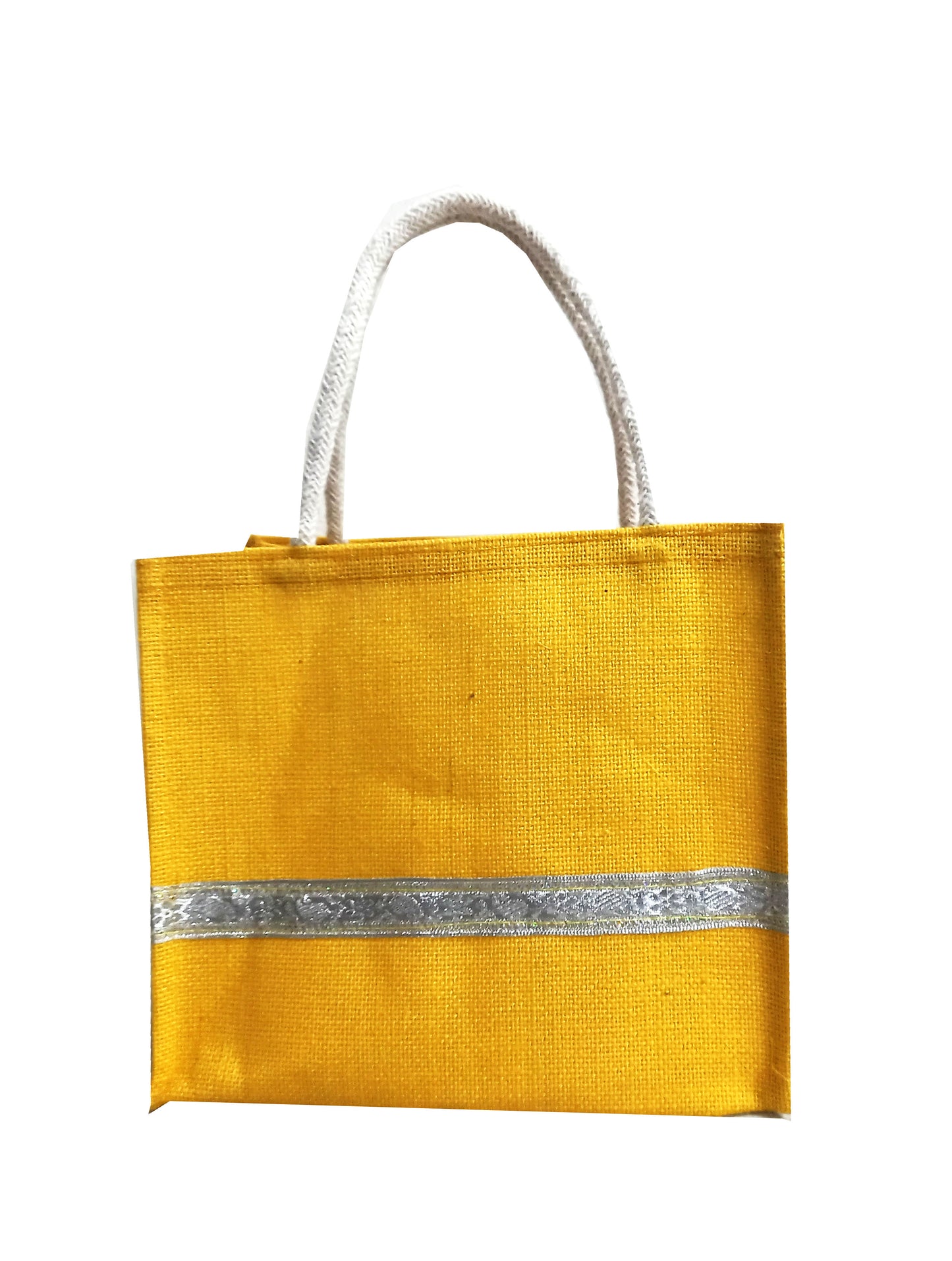 yellow jute gift bag
