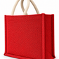 Handmakers White Handle Red Jute Bags 12x12x5 inch