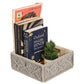 Handmakers Macramé Hamper Gift Basket – Grey | Handmade Cotton Rope Rectangular Tray Basket with Side Handles (10 x 14.5 x 4.3 Inch) | Storage Organizer for Shelf, Fruits, Gifting & Home Décor