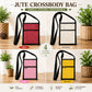 Jute Crossbody Sling Bag for Women & Men, Lightweight Zipper Pocket Shoulder Bag, 7 x 9 Inch pack of 4