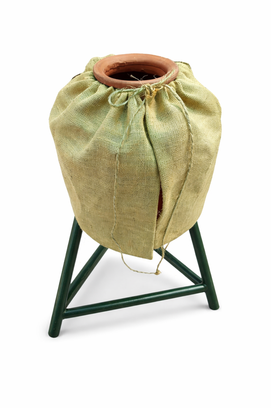 Handmakers Natural Jute Desi Matka Cover with Beige Color Pack of 2