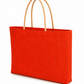 Handmakers Combo of 3 Printed Jute Shopping Bags with Zipper | Reusable Fabric Tote (Standard Size, Assorted Colors)
