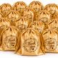 Handmakers Golden Satin Potli Bag | Luxury Drawstring Gift Pouch for Wedding & Festive Gifting Pack of 15