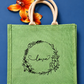 Handmakers Pack of 10 Multicolored Transparent Jute Bag with Love Printed ,Large Size Jute Gift bag for return gift 13x12x6 inch
