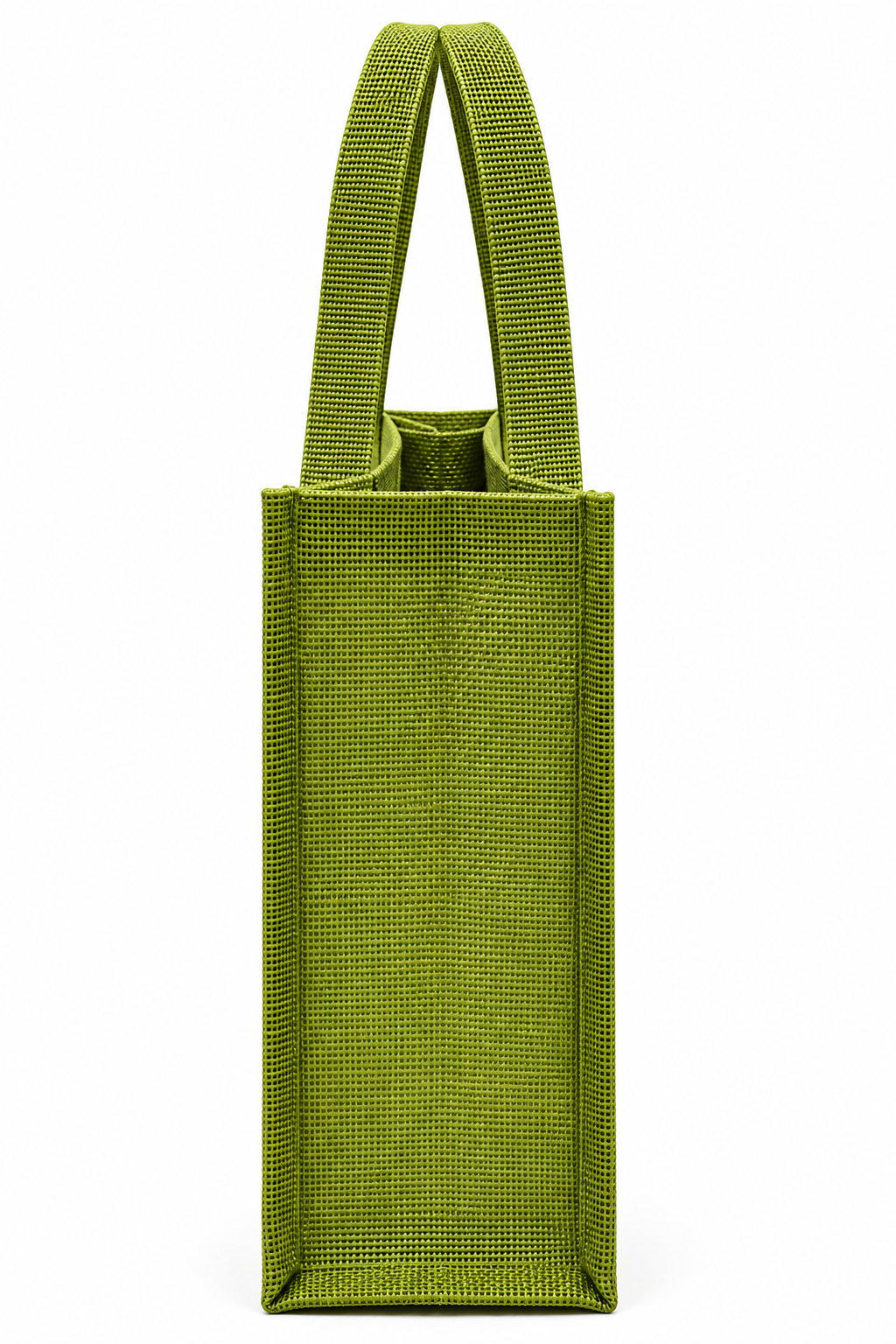 Handmakers Olive Green Jute Tote Bag with Transparent Window & Lace | Eco-Friendly Gift & Shopping Bag