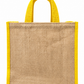 Handmakers Yellow Jute Tote Bag | Eco-Friendly Reusable Shopping & Gift Bag | Durable Handmade Jute Carry Bag