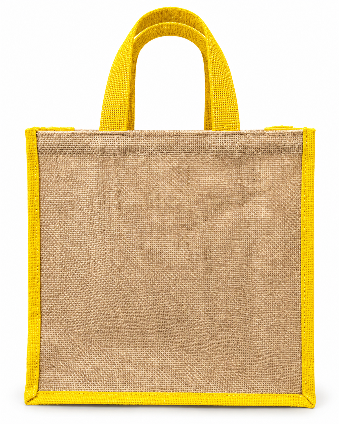 Handmakers Yellow Jute Tote Bag | Eco-Friendly Reusable Shopping & Gift Bag | Durable Handmade Jute Carry Bag