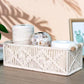 Handmakers Macramé Storage Basket with Wooden Handles – Boho Cotton-Lined Hamper Tray Set of 2 | Handmade Off-White Organizer Basket for Gifting, Bedroom, Living Room, Parties & Events