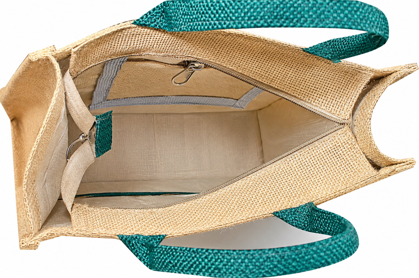 Handmakers Natural Zipper Jute Bag to Carry Tiffin , Bottle