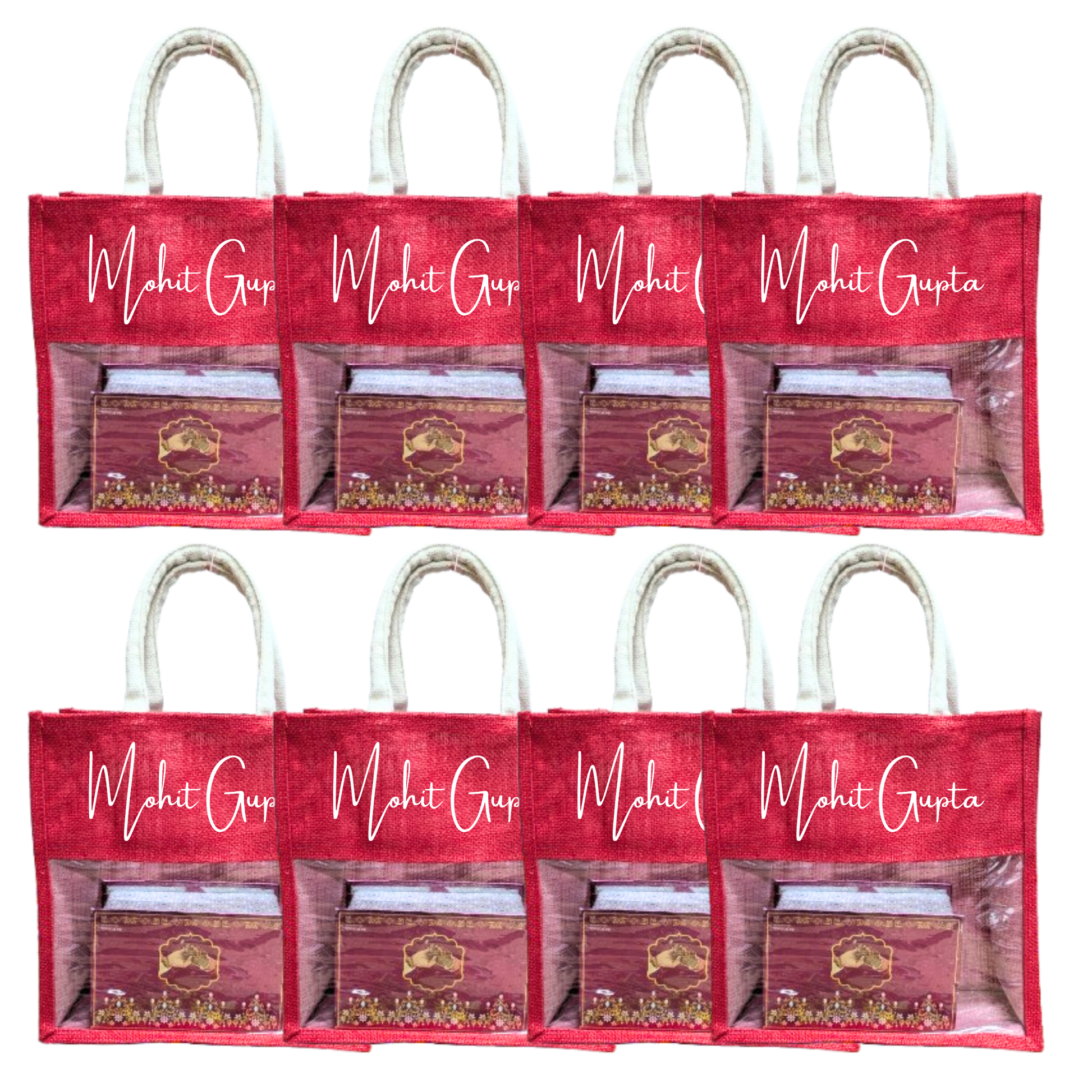 Handmakers Red Jute Bag 12x12x5Inch
