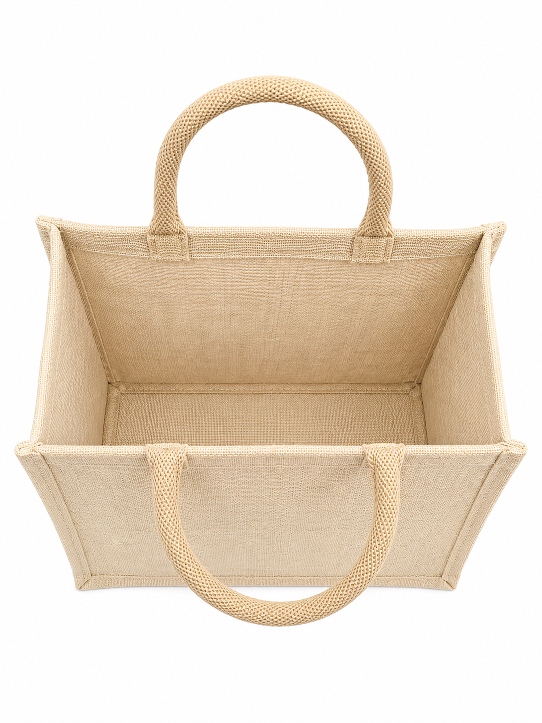 Handmakers Jute Gift Bag 8x8x5 Inch with Ganesh Print | Eco-Friendly Tote Bag for Return Gifts, Wedding & Festive Gifting pack of 1