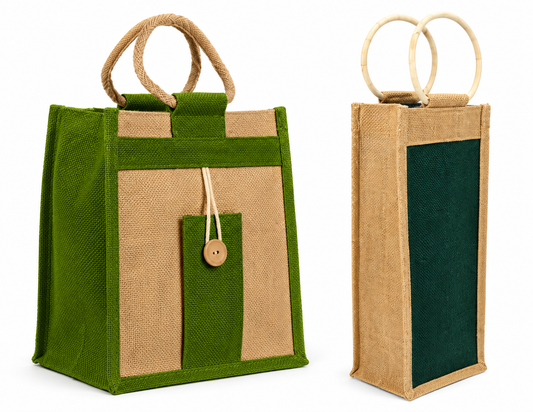 handmakers Sustainable Eco Jute Bag with Carry water bottle Bag