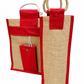 Natural pure Jute Handbags and bottle bags With Red Color