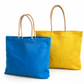 DESHKARI Handmakers Natural Jute Women's Fashion Gift Bag Blue Yellow