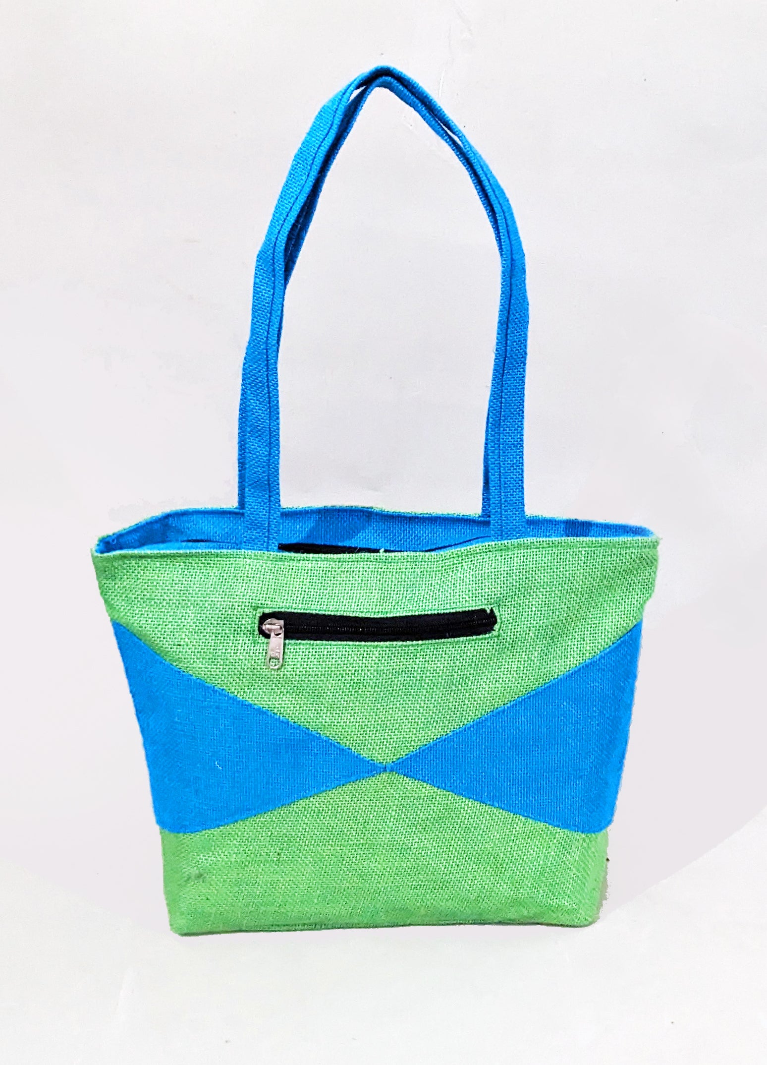 Green hand embroidered pleated tote bag – The right cut store