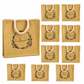 Handmakers Pack of 10 Multicolored Transparent Jute Bag with Love Printed ,Large Size Jute Gift bag for return gift 13x12x6 inch