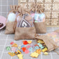 12 Pack Burlap Drawstring Gift Bags with Organza Window - Perfect for Wedding, Baby Shower, and Party Favors (5x7 Inches)