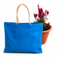 DESHKARI Handmakers Natural Jute Women's Fashion Gift Bag Blue Yellow