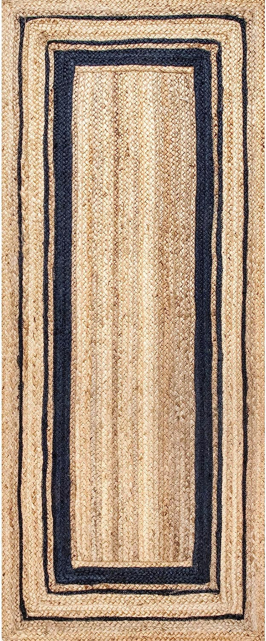 black & Beige Jute rug