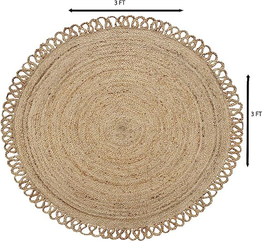 jute round rug 3'X3'