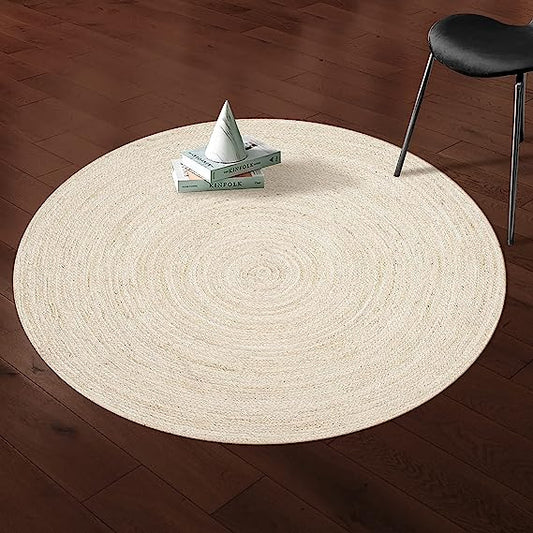 4' Round - Off White, Reversible Rugs