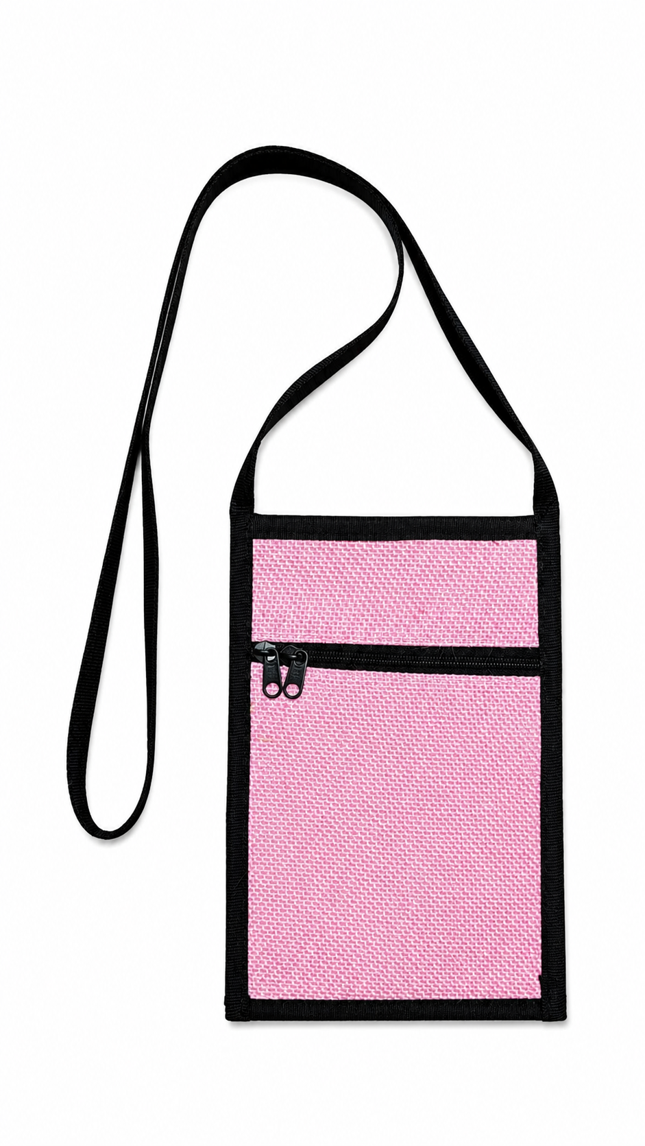 Jute Crossbody Sling Bag for Women & Men, Lightweight Zipper Pocket Shoulder Bag, 7 x 9 Inch pack of 4
