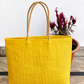 DESHKARI Handmakers Natural Jute Women's Fashion Gift Bag Blue Yellow
