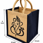 Handmakers Diwali Return Gift Ganesh Jute Bags 8X5X8 Inch