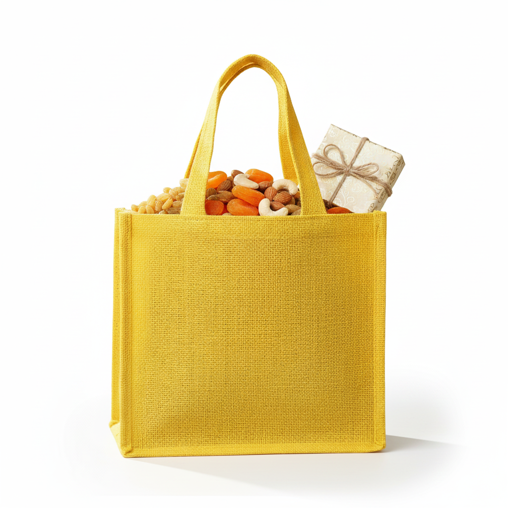 Yellow jute bag for haldi
