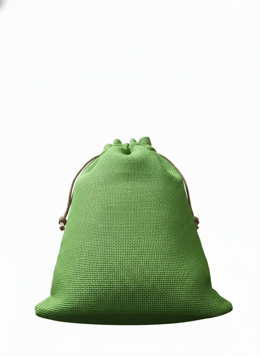 green jute bottle bag