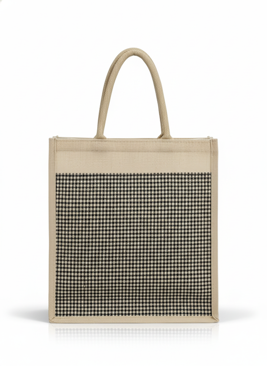 Large 16"x16" Jute Shopping Bag with Zipper & Base – Eco-Friendly Grocery Tote for Men & Women