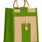 Green jute bag for corporate gifts