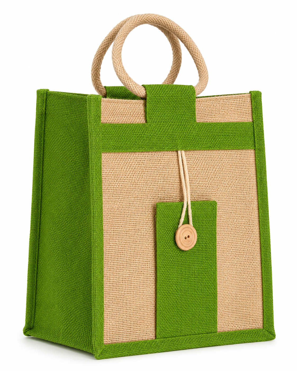 Green jute bag for corporate gifts