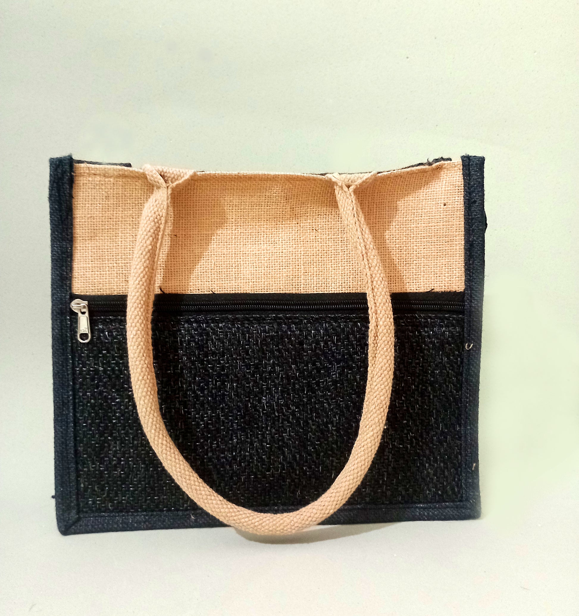 Handmakers Sustainable Natural Jute Black Shoulder Bag for Ladies Handbags for Women