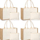 Tote Bags Jute Tote Bags with Handles Reusable Blank Canvas Grocery Bag for Women Bridesmaid Wedding Gift DIY Beach Shopping,