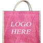 Pink white Jute Bags for Gifts