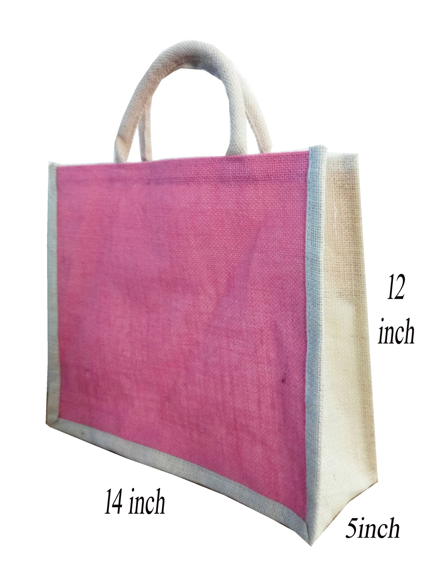 Pink White Jute Bags for Gifts