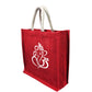 Handmakers Red Jute Ganesh Print Bag | Eco Return Gift Bags