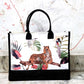  Tiger Mom And Baby Name Custom Cotton Canvas Tote Bag Custom Pet Lover Gift Pet Portrait Bag Personalized Pet Owner Gift Tote Bag
