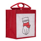  Jute Lunch Bag cat print for lunch