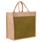  Green Jute Shopping Bag with Zipper & Reinforced Base – Reusable Tote for Daily Use & Promotions

