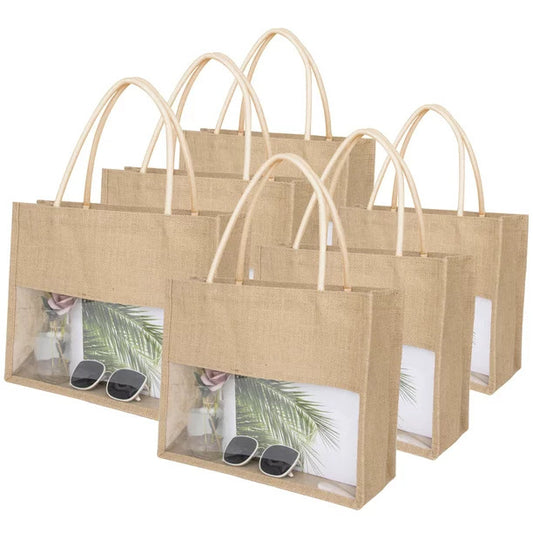 Transparent Window jute bag in Bulk